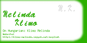 melinda klimo business card